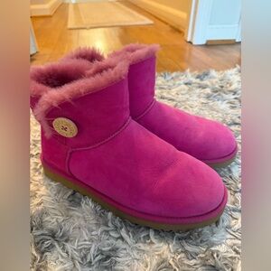 Ugg Pink Mini Bailey Button Women's Boots